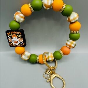 No Diggity Silicone Beaded Keychain Bracelet, Hands Free Wristlet, Halloween